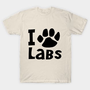 I Love Labs Paw Print T-Shirt